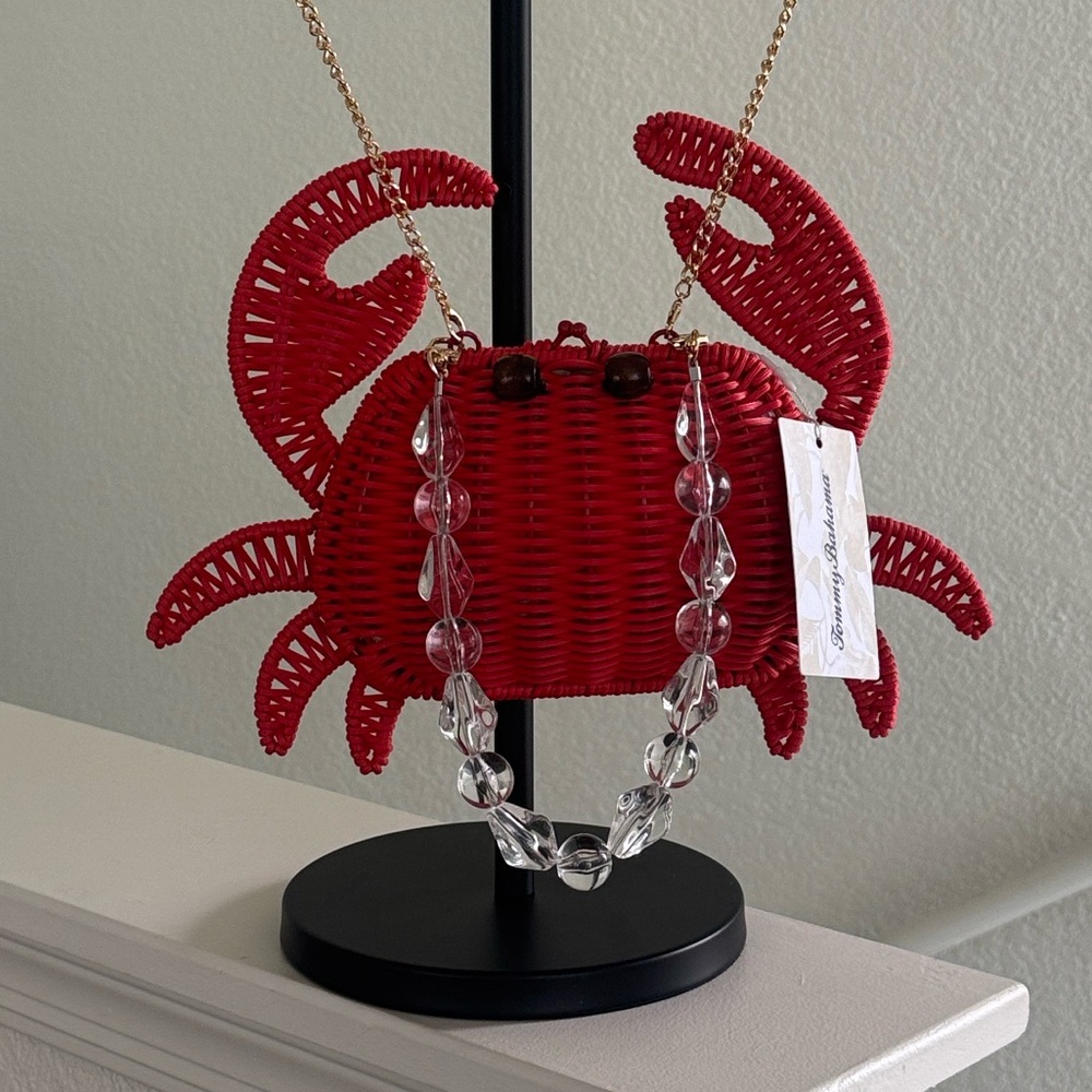 Tommy Bahama Red Crab Woven Crossbody Bag